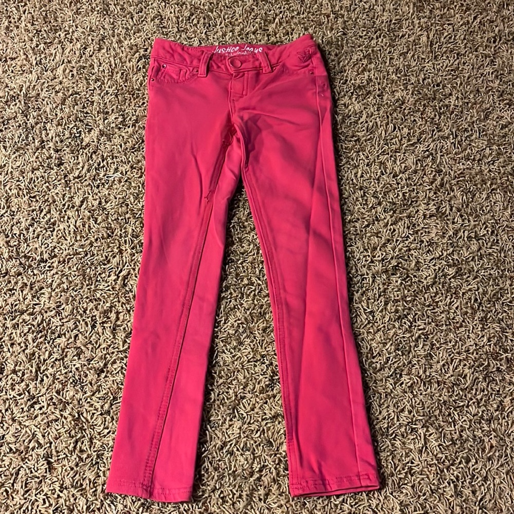 Pink Justice jeans super stretchy size &